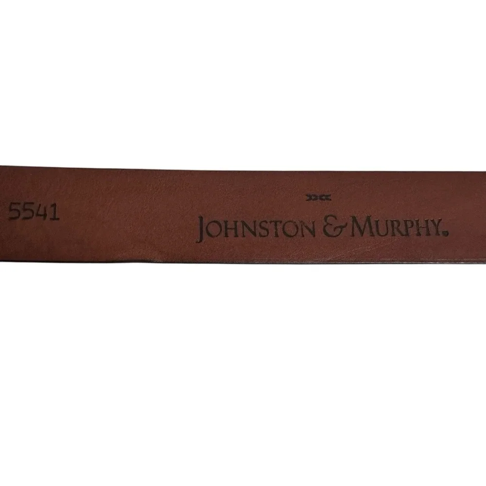Johnston & Murphy‎ Belt Leather Brown Solid Brass Buckle Aniline Kipskin Size 40